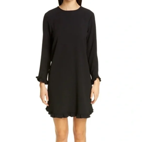 ganni black ruffle dress Ganni // Floral Ruffle Dress  VSP Consignment